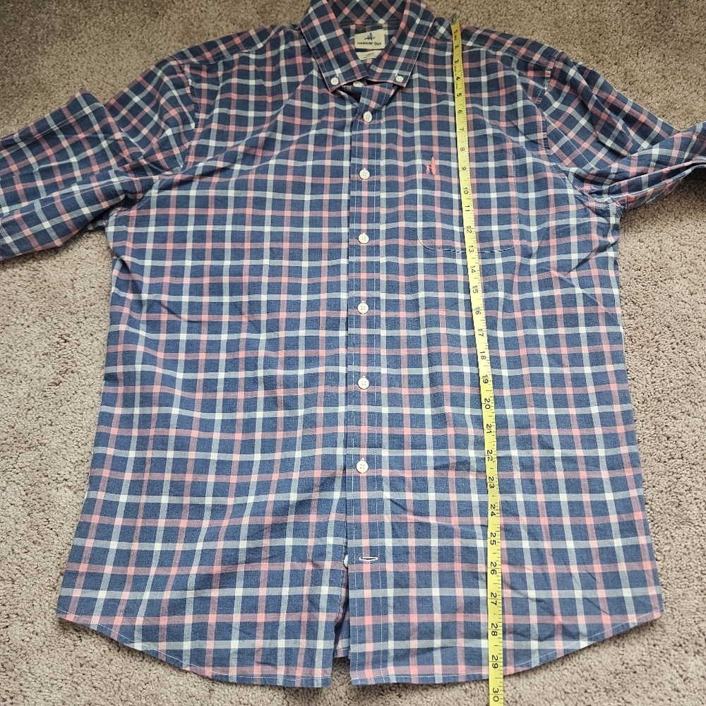 Johnnie-O JMWL 4290 Oscar pink Blue Plaid long sleeve button-down shirt Mens L - Picture 6 of 8